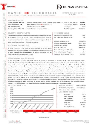 Relatório mensal fevereiro 2013 PT - Banco BIC