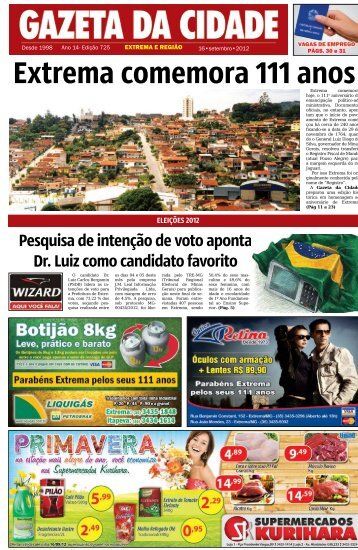 Extrema comemora 111 anos - Gazeta da Cidade