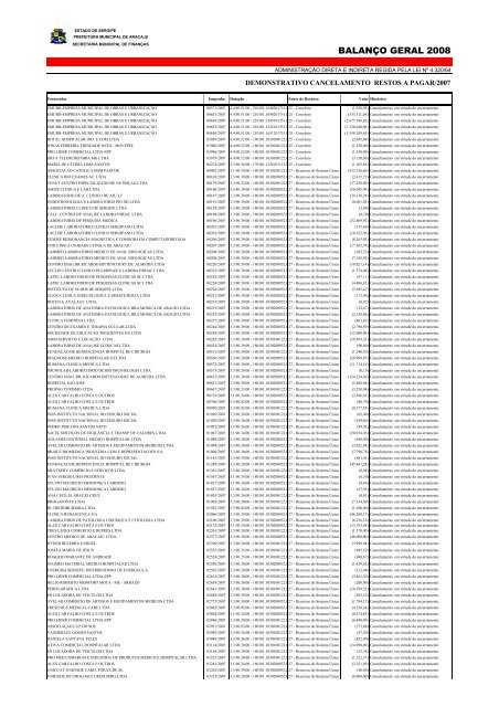 Direta - Finanças - Sergipe