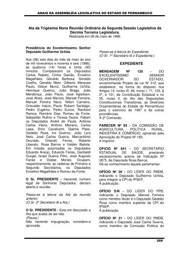 06/05/1996 - Assembleia Legislativa do Estado de Pernambuco