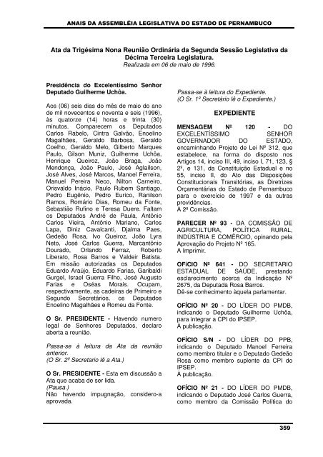 06/05/1996 - Assembleia Legislativa do Estado de Pernambuco