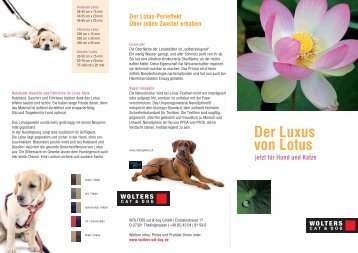 Der Luxus von Lotus - Wolters Cat & Dog