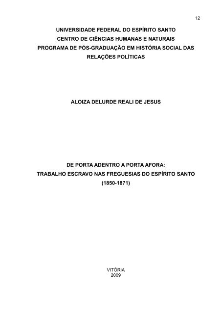 trabalho escravo nas Freguesias do Espírito - Programa de Pós ...