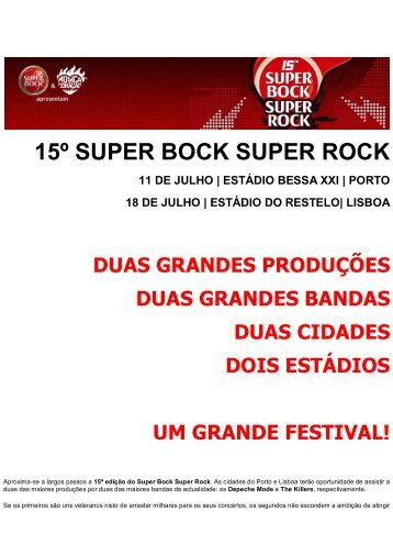 15º super bock super rock 11 de julho | estádio bessa xxi