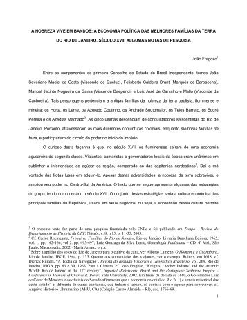 A nobreza vive em bandos: a economia política das ... - IFCS - UFRJ