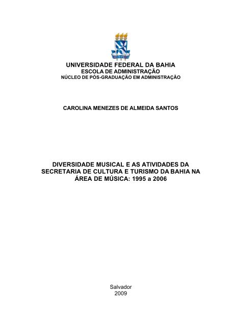 Dissertação - Escola de Administração - Universidade Federal da