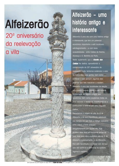 20º aniversário da reelevação a vila - Gazeta Das Caldas