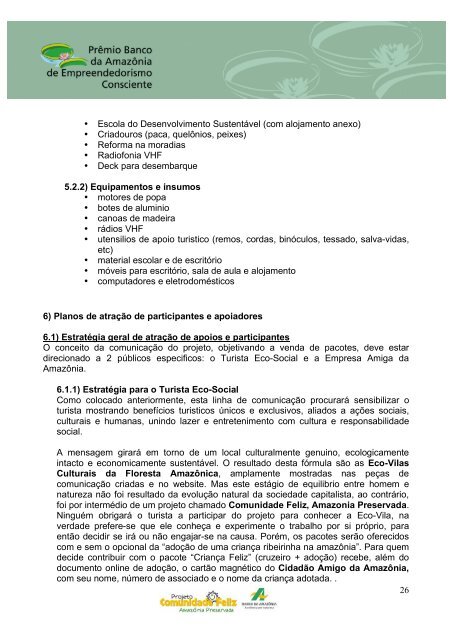 Turismo Ecossocial, Educação Ambiental e Capacitação - Banco da ...