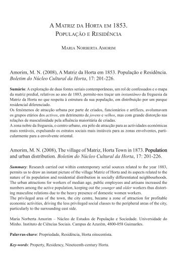 A Matriz da Horta em 1873. População e - Núcleo Cultural da Horta