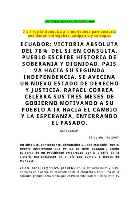 EL INCREMENTO ANUAL DE LOS INDICADORES QUE SE AVECINA NO SIGNIFICA  RECUPERACIÓN. HAY QUE CAMBIAR LA ACTITUD ANTE LA INVERSIÓN