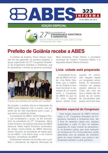 323 Prefeito de Goiânia recebe a ABES EDIÇÃO ESPECIAL Lívia