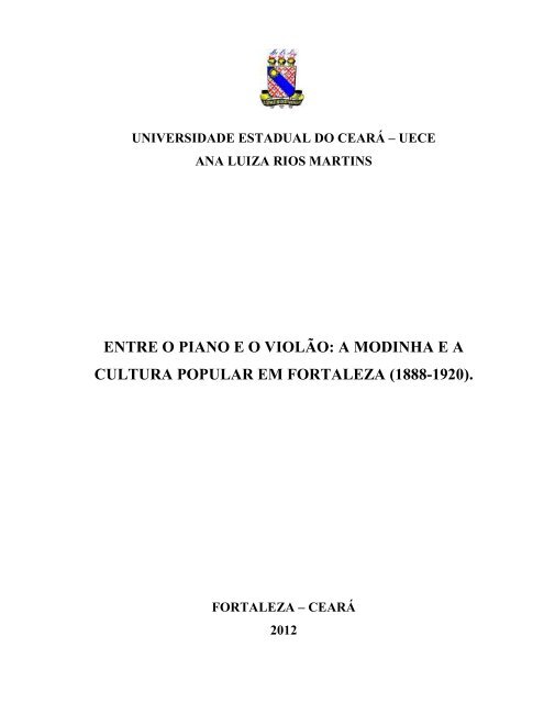 Entre o Piano e o Violão:A Modinha e a - Universidade Estadual do ...