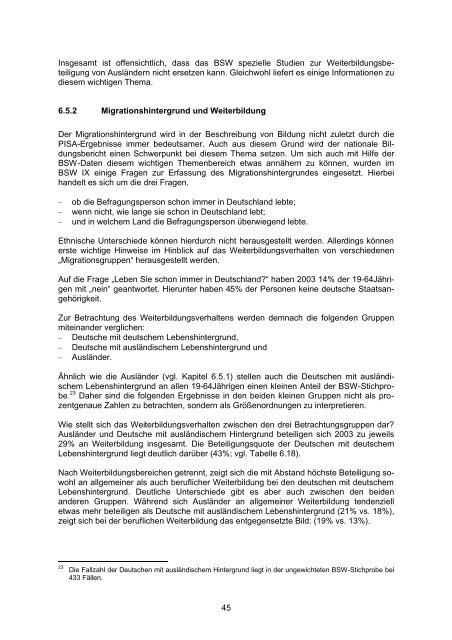 Berichtssystem Weiterbildung IX - IG Metall