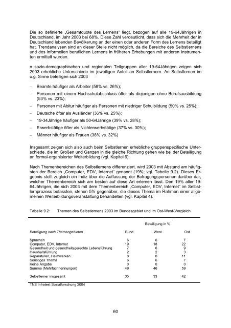 Berichtssystem Weiterbildung IX - IG Metall