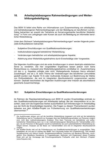 Berichtssystem Weiterbildung IX - IG Metall