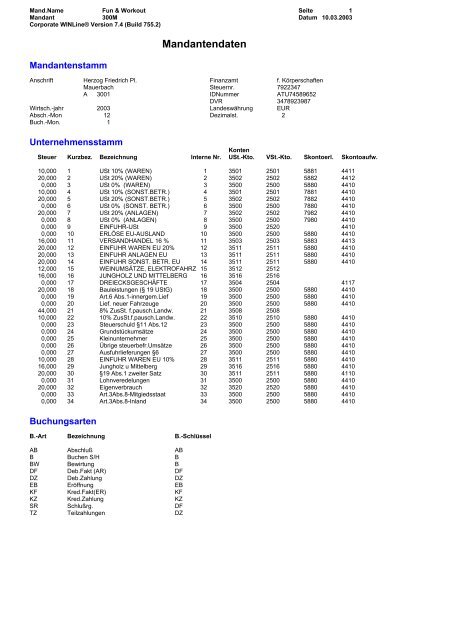 Ausdrucksammlung WINLine FIBU - Working-system.de