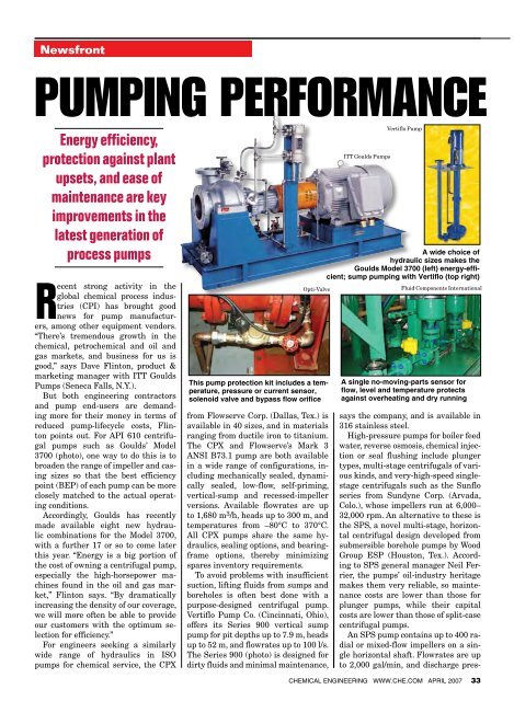 PUMPING PERFORMANCE - Wood Group