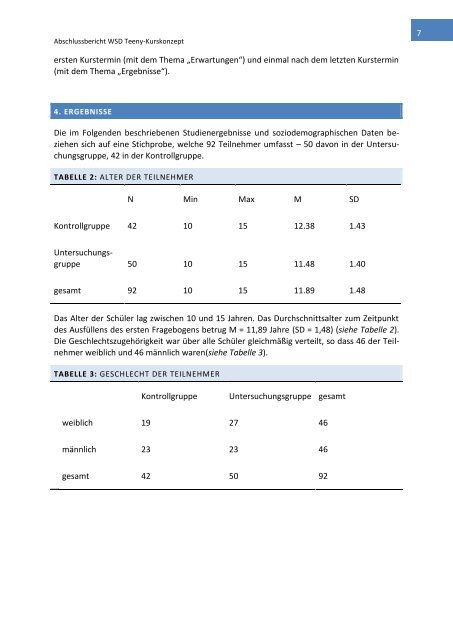 2010 Kurzreport zur Evaluation des WSD-Teeny-Kurskonzepts