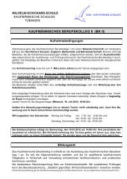 Aufnahmebedingungen - Wilhelm-Schickard-Schule Tübingen