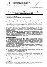Informationen zum Wirtschaftsgymnasium - Wilhelm-Schickard ...