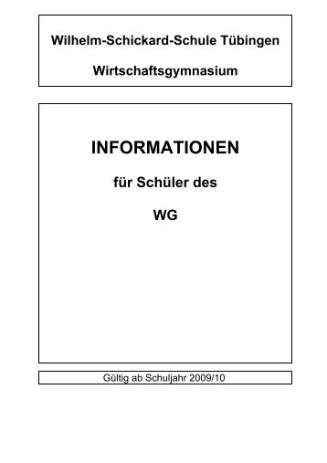 Abitur 2012 - Wilhelm-Schickard-Schule Tübingen