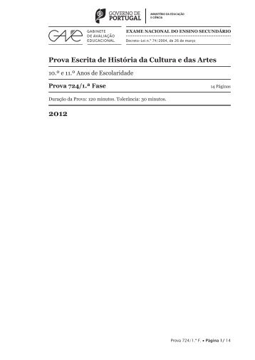 História da Cultura e das Artes 724 - Guia do Estudante