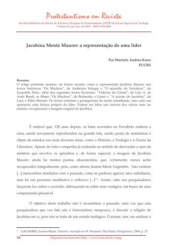 Jacobina Mentz Maurer: a representação de uma líder