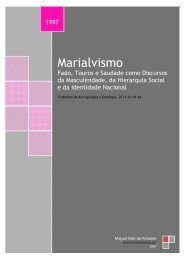 Marialvismo - Miguel Vale de Almeida