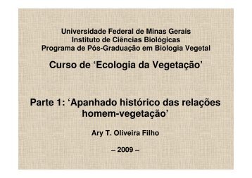 Aula 1: Homem, vegetação e colapso  [pdf] - ICB