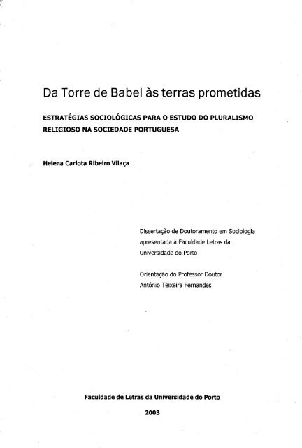 Da Torre de Babel às terras prometidas - Repositório Aberto da ...