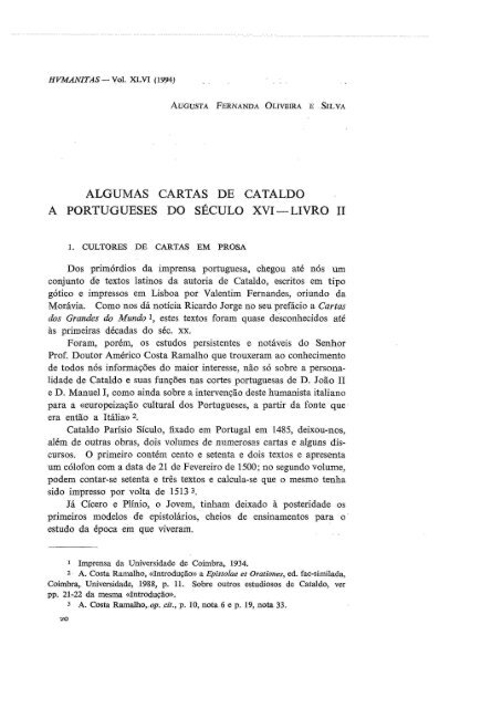 algumas cartas de cataldo a portugueses do século xvi —livro ii