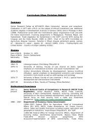 Curriculum Vitae Christian Häberli - World Trade Institute