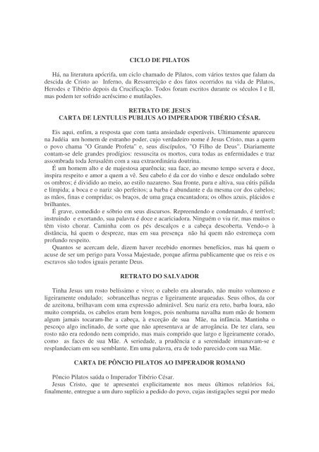 Carta de Publius Lentulus - Editora Franciscano