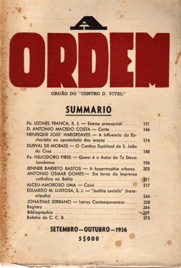 "A Ordem" Setembro/Outubro 1936
