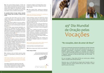 folder hora santa vocacional.indd - Arquidiocese de BH