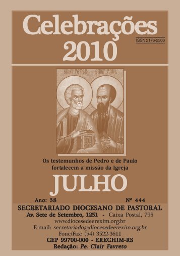 celebrações julho 2010.pmd - Diocese de Erexim