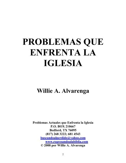 PROBLEMAS QUE ENFRENTA LA IGLESIA - The Bible ...