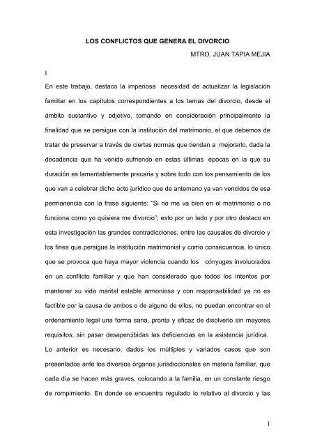 Los conflictos que genera el divorcio - Projusticia Familiar