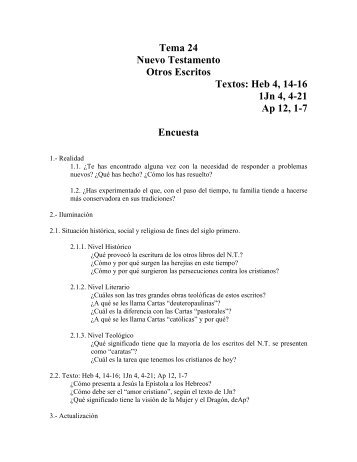 Tema 24: Nuevo Testamento