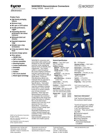 NANONICS Nanominiature Connectors