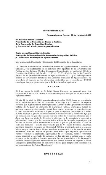 Recomendacin 22/06 - Comisión Estatal de Derechos Humanos de ...