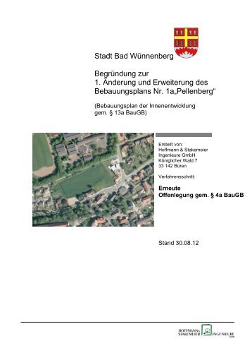 Begündung Bebauungsplan Pellenberg - Stadt Bad Wünnenberg