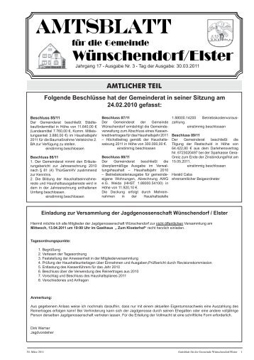 März - Wünschendorf/Elster