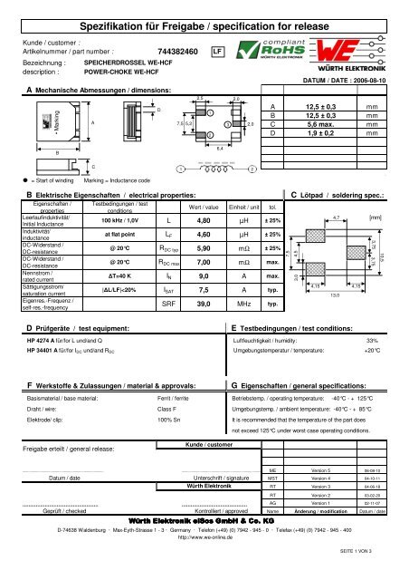 Spezifikation Fur Freigabe Specification For Release Wurth Solar