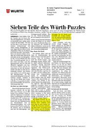 Sieben Teile des Würth Puzzles - Würth ITensis AG