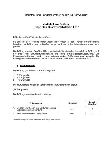 merkblatt zur prfung geprfter bilanzbuchhalterin informationen - Fachgesprach Industriemeister Metall Beispiele merkblatt zur prfung geprfter bilanzbuchhalterin informationen - Fachgesprach Industriemeister Metall Beispiele