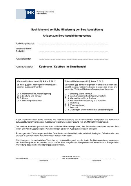 Ihk Prüfung Kaufmann Im Einzelhandel Download Kaufmann im Einzelhandel Ausbildungsplan