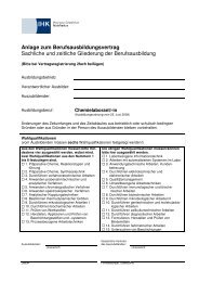 Chemielaborant Sachliche und zeitliche Gliederung der ...