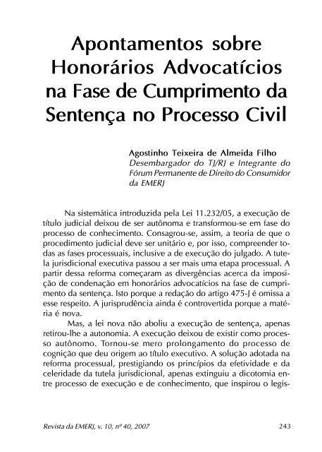 Autonomia Versus Igualdade - Emerj - Tribunal de Justiça do Estado ...