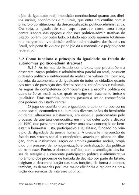 Autonomia Versus Igualdade - Emerj - Tribunal de Justiça do Estado ...